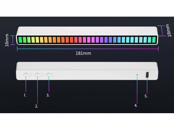 Usb multikolor led fénycsík hangérzékeléssel