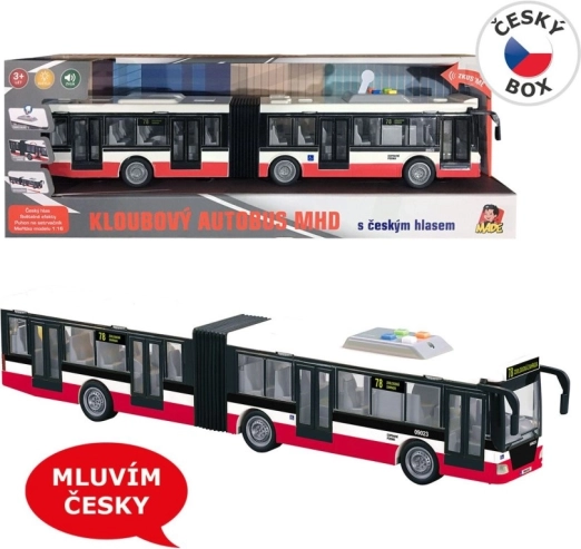 Súlyzós lendkerekes autóbusz 44 cm, magyarul beszél és bemondja a megállókat
