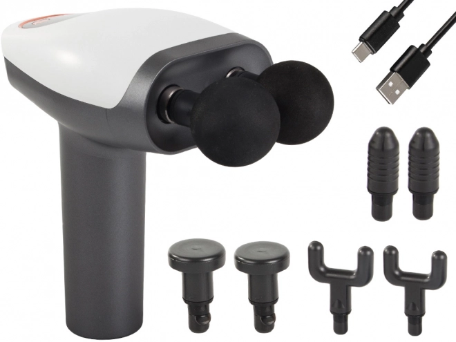 Ergonomikus LCD masszázspisztoly, 8 cserélhető fej