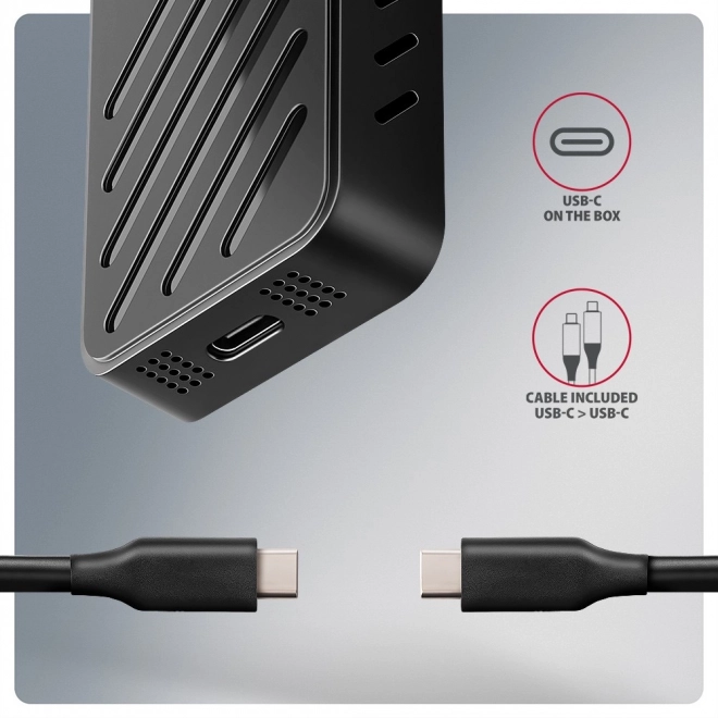 Axagon páncélozott alumínium külső ház USB-C M.2 NVMe SSD-hez