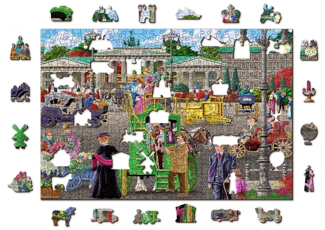 Fából készült puzzle figurákkal - Párizsi tér Berlinben