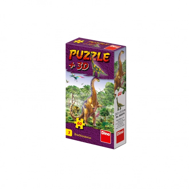 Puzzle dinoszaurusz figurával: Tyrannosaurus Rex 60 darabos