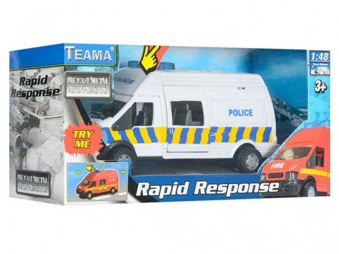 fém autó Rapid hanggal 1:48 méretarányban