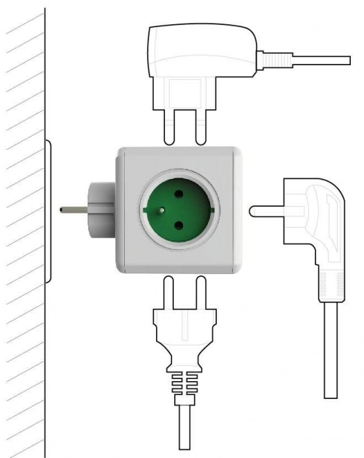 Powercube eredeti elosztó zöld színben