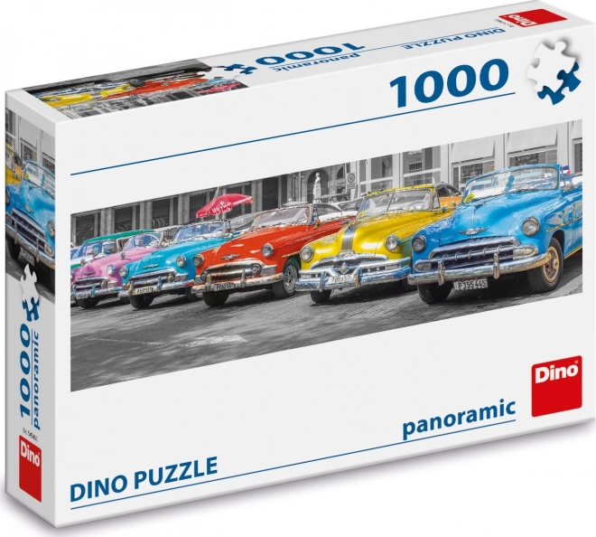 Dino panorámás puzzle autó találkozó 1000 darabos