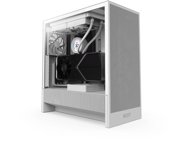 NZXT H5 Flow RGB fehér PC ház Midi Tower ablakkal