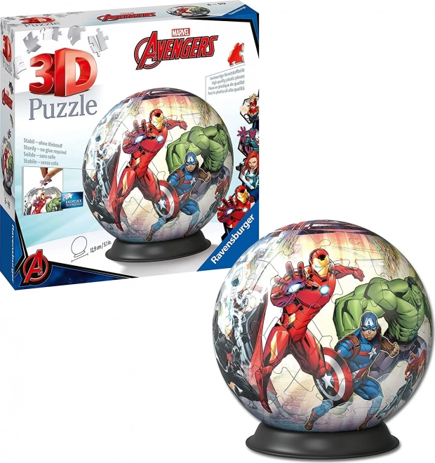 ravensburger 3d puzzlelabda marvel: avengers 73 darabos