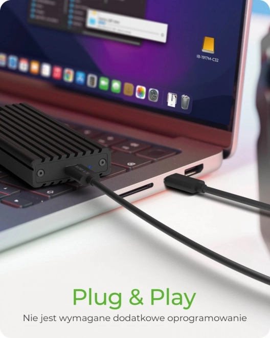Külső ház NVMe SSD USB 3.2 Gen 2x2 kapcsolattal