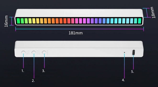 Színes neon RGB LED fény USB-vel