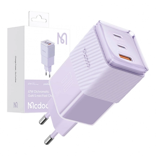 Mcdodo gan 67w töltő 2x usb-c, usb-a, lila