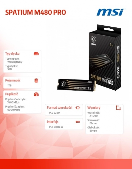 Spatium M480 Pro 1TB M.2 PCIe4 ssd