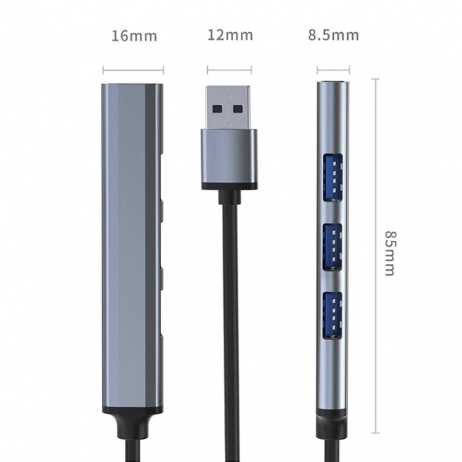Qoltec USB 3.0 hub 4 az 1-ben