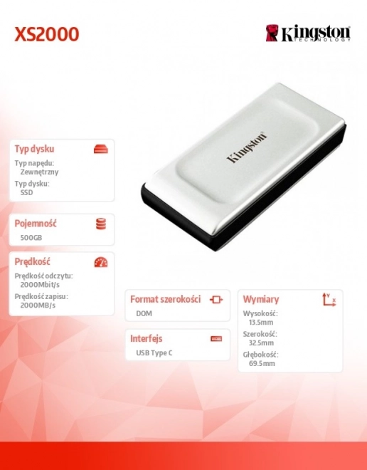 Prémium külső SSD tároló Kingston