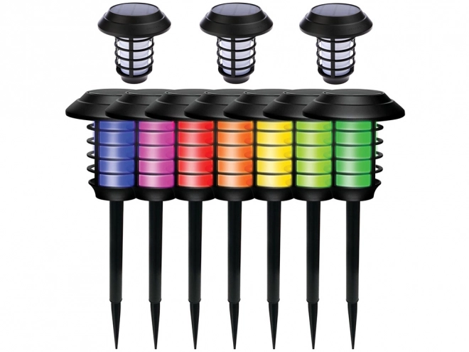 Napelemes kerti fáklya lámpa RGB távirányítóval