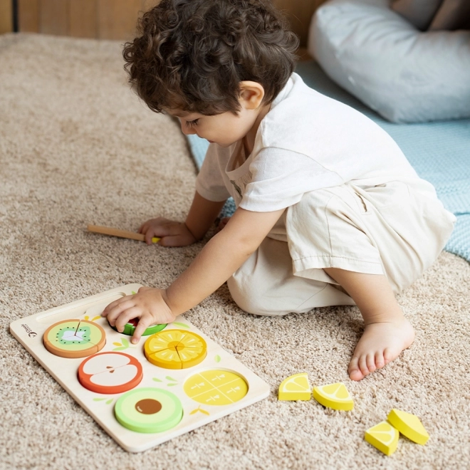 Vágásra alkalmas gyümölcskészlet Montessori módszerrel