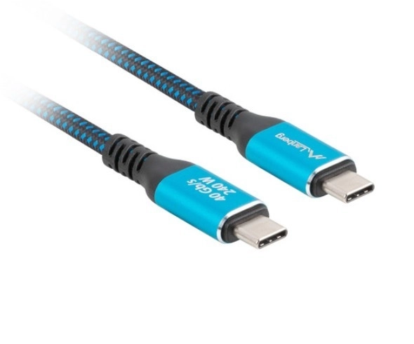 Usb-c kábel m/m USB4 1,5m 240W 60Hz fekete-kék