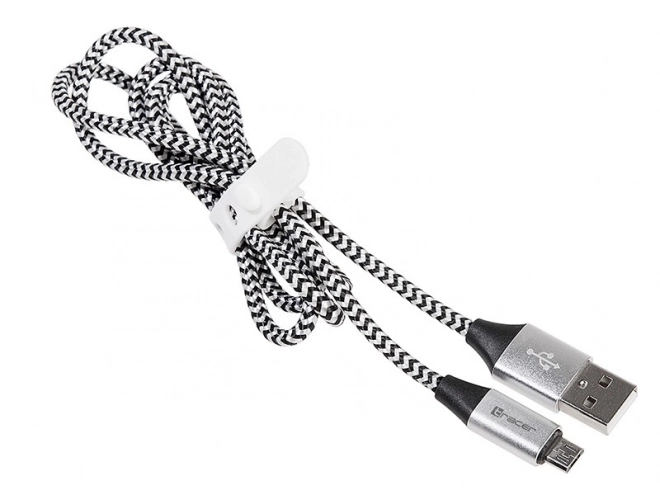 Fekete-ezüst USB 2.0 AM-mikro kábel 1m