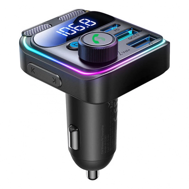 Autós FM Transmitter Joyroom Duál Mikrofonnal 48 W - Fekete