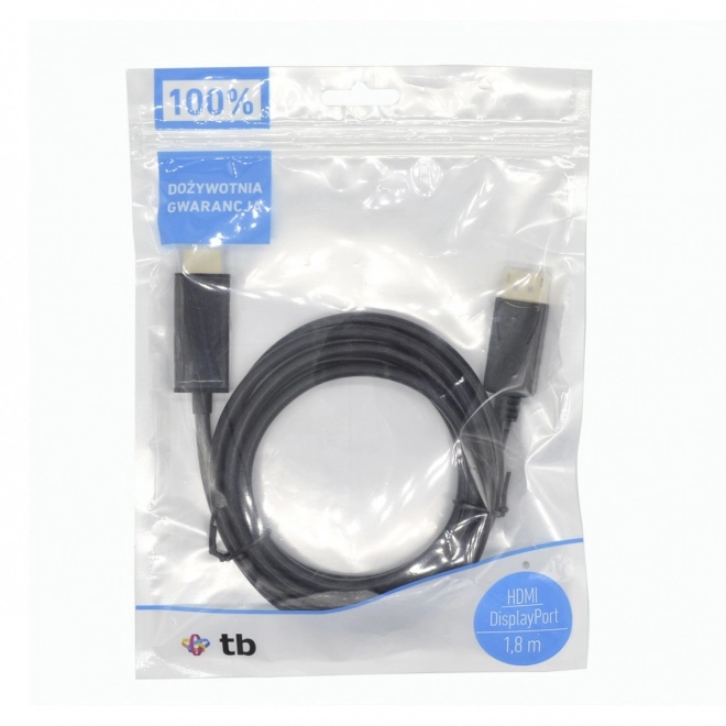 Displayport Hdmi Kábel 1.8m Fekete