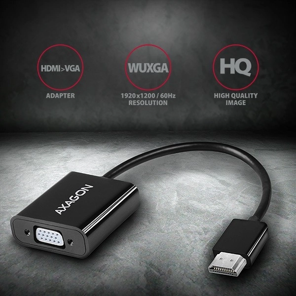 Aktív HDMI-VGA adapter aljzattal és mikro USB tápcsatlakozóval