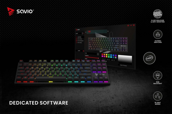 Mechanikus billentyűzet Savio Tempest X2 RGB Outemu Brown