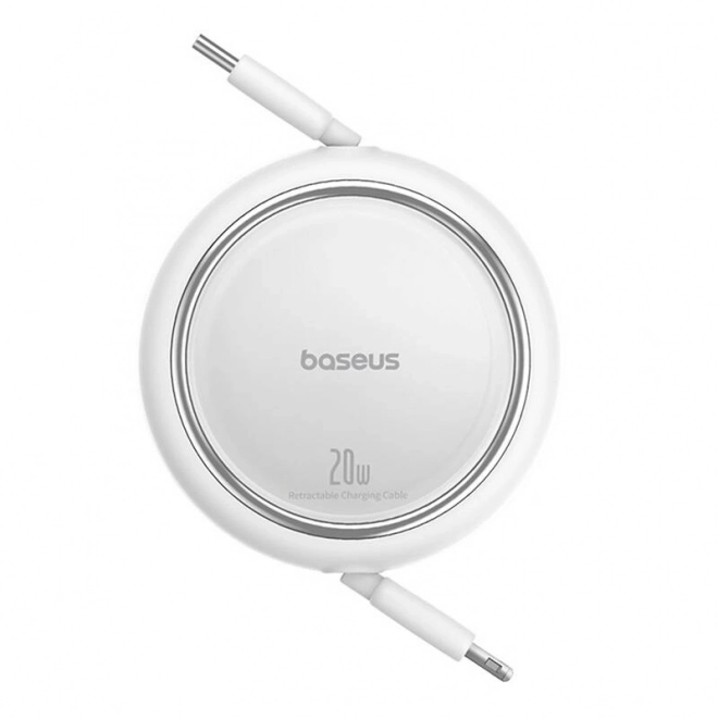 Baseus Free2Pull gyors töltőkábellel (USB-C - Lightning, 20W, fehér)