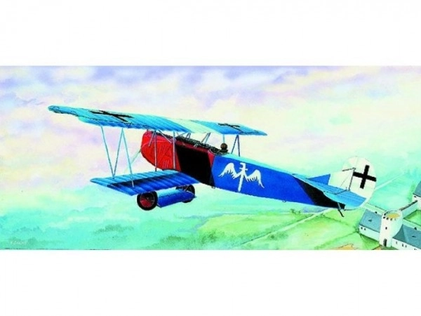 Fokker D-VII modell 15,2x19,3cm dobozban 31x13,5x3,5cm