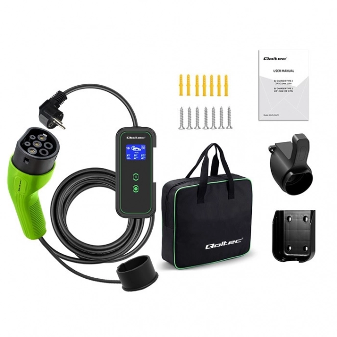 Mobil EV autótöltő 2 az 1-ben, állítható, 3.5kW, 230V, WiFi, LCD, hordozható