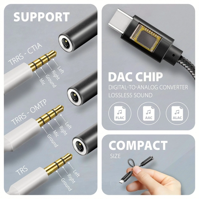 Axagon USB-C külső hangkártya 32bit DAC 3,5mm csatlakozóval