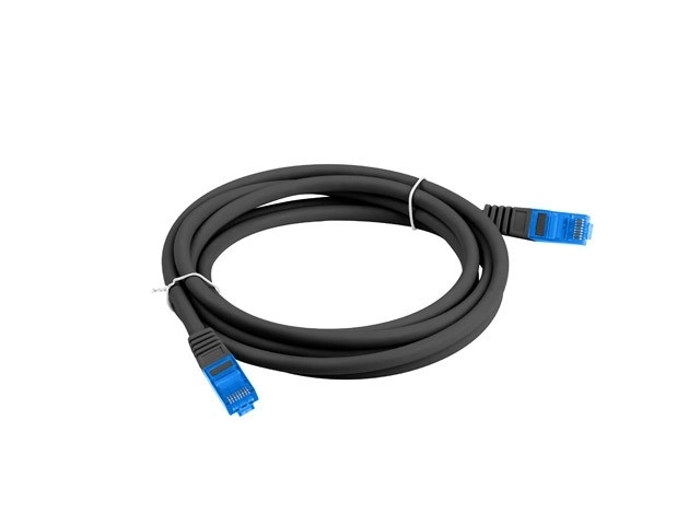 Kategória 6A S/FTP Patchcord - 1m, fekete