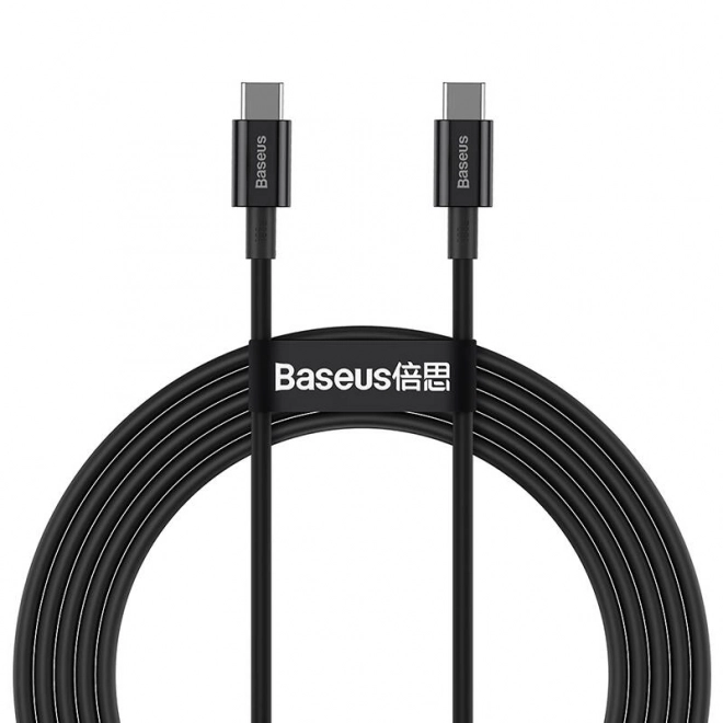 baseus superior sorozat gyors töltő kábel usb-c-ről usb-c-re, 100w, 2m, fekete