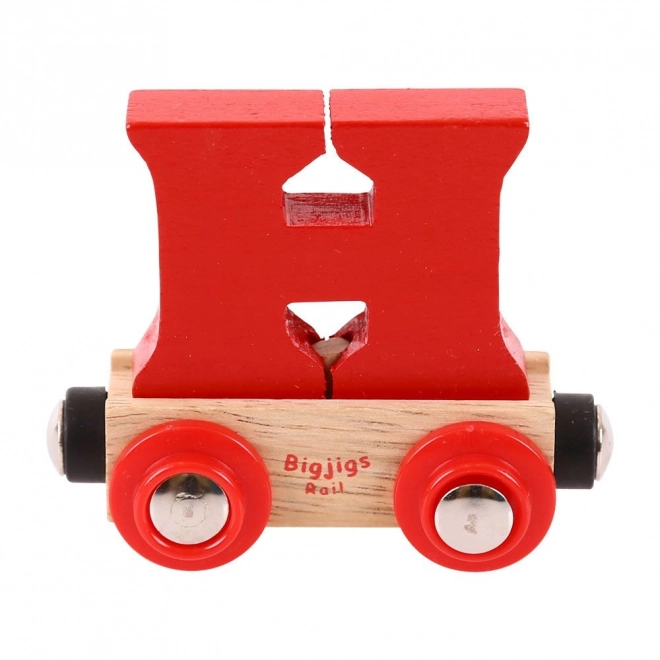 Bigjigs rail fa vonatkocsi - h betű