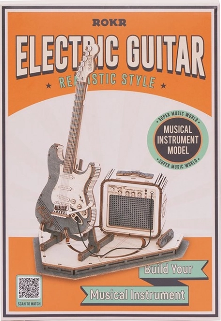 Fából készült 3D puzzle elektromos gitár Roboról