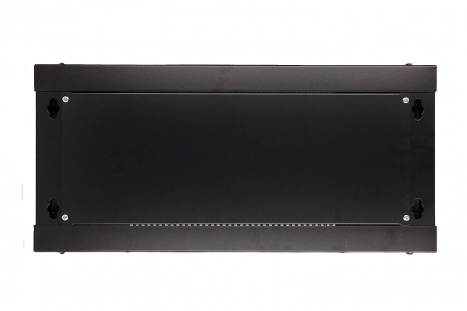 Fali rack szekrény 4U 600x600 fekete üvegajtóval