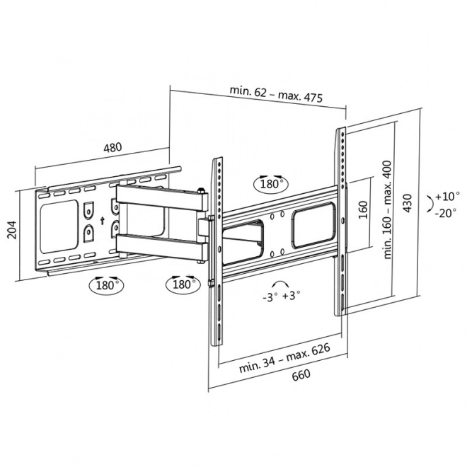 Lcd/Led TV fali konzol 37-70