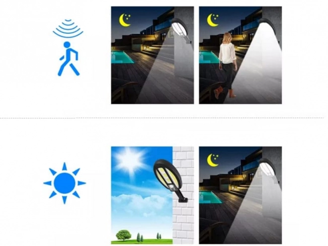 Solár lámpa 95 LED mozgás- és alkonyatérzékelővel
