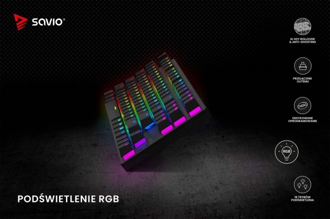 Mechanikus billentyűzet Savio Tempest X2 RGB Outemu Brown