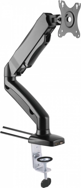 LED/LCD asztali kar 13–27 hüvelykig, 6 kg, gázrugóval, audio/USB