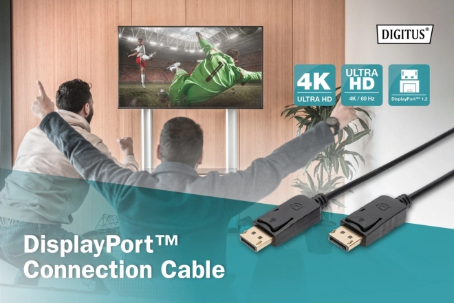 DisplayPort csatlakozókábel 4K 60Hz UHD fekete 3m