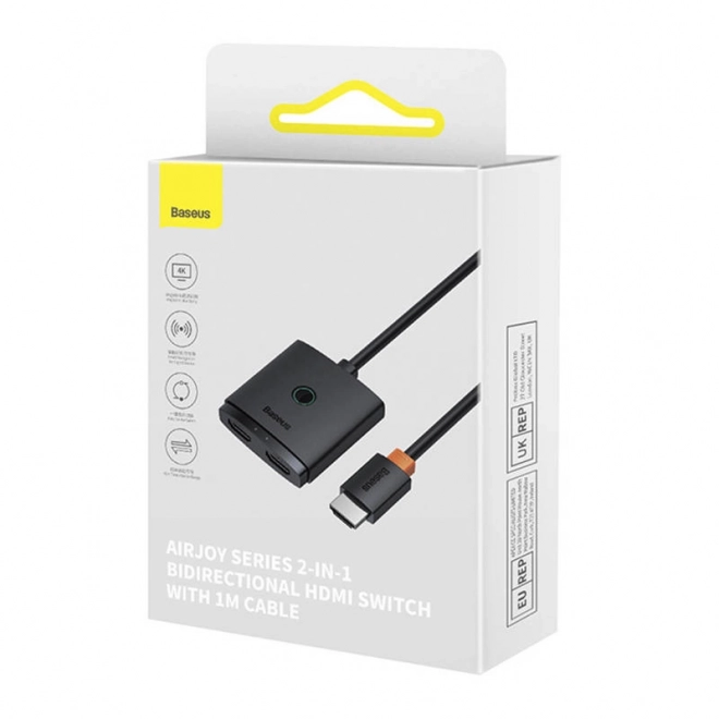 Hdmi kapcsoló 1m kábellel fekete