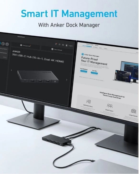 Usb-c Duo Kijelző Hub 10 az 1-ben 2x 4K HDMI fekete