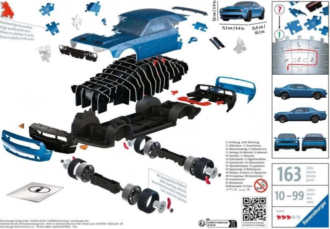 Ravensburger 3D puzzle Dodge Challenger SRT Hellcat sporautó