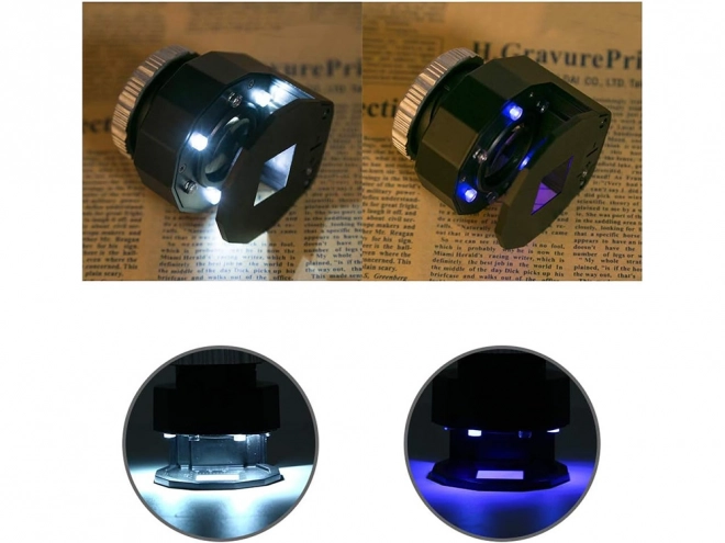 Zsebmikroszkóp LED és UV fénnyel