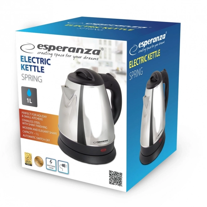 Elektromos vízforraló Esperanza gyöngy ezüst 1.0L