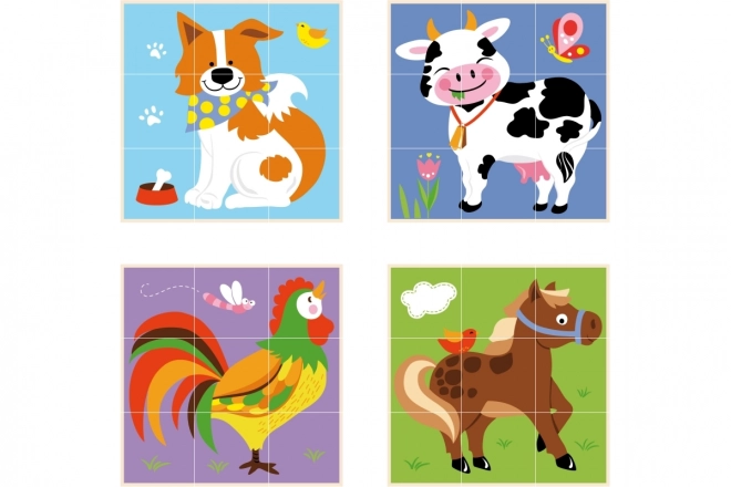 Viga fa puzzle háziállatok