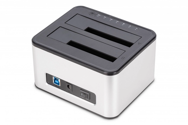 Usb 3.0 szupergyors dokkoló állomás 2x ssd/hdd 2.5/3.5" sata iii max.2x20tb klónozó funkcióval