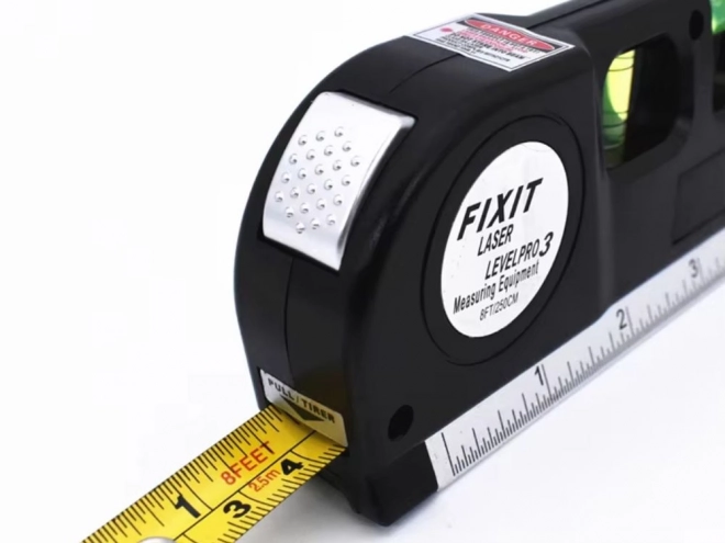 Lézeres vízmérték 2,5 m-es mérővel és USB töltéssel