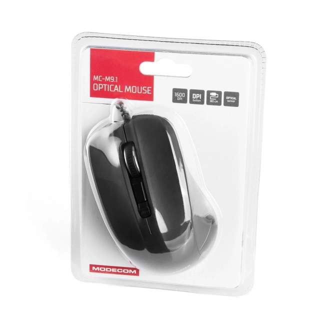 Fekete ergonomikus MODECOM számítógépes egér