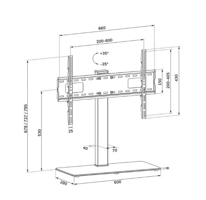 Forgó LCD TV állvány 37-70 hüvelyk Neomounts