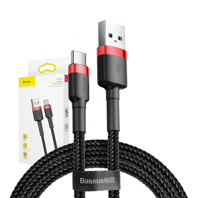 Baseus Cafule USB-C kábel 3A 0,5 m piros-fekete